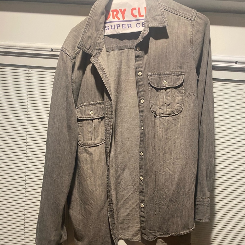 Medina gray wash denim shirt